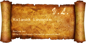 Valasek Levente névjegykártya